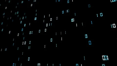 Seamless loop digital technology binary code data on black background Vidéo 337964898