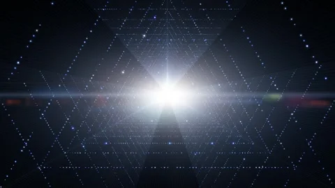 Seamless loop digital technology future tunnel travel lights animation Stock Footage 337234858