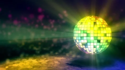 Seamless loop disco ball animation, rotating mirror sphere, glowing party Stock Footage 335327910