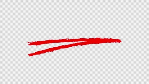 Seamless Loop Double Red Brush Stroke Lines Alpha Channel Transparent Backgro Stock Footage 333843742