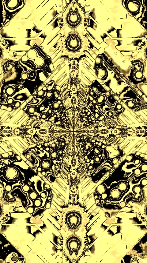 Seamless loop of a dynamic tunnel with flowing patterns in a striking golde.. Stock Footage 321570788