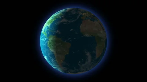 Seamless loop of earth spinning with alpha channel Stock Footage 43356852