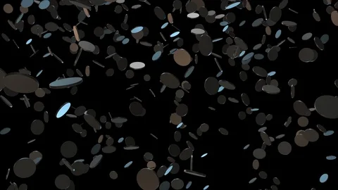 Seamless Loop of Falling blank Coins Stock Footage 107719196