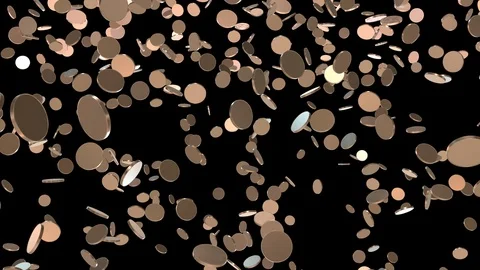 Seamless Loop of Falling blank Coins Stockbeeldmateriaal 107722356