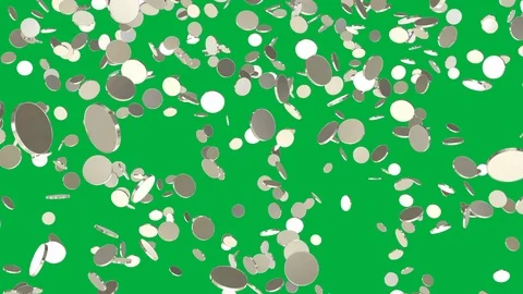 Seamless Loop of Falling blank Coins Stock Footage 107722571