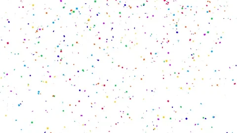 Seamless loop of falling colored confetti isolated on white background. Stock Footage 336274835