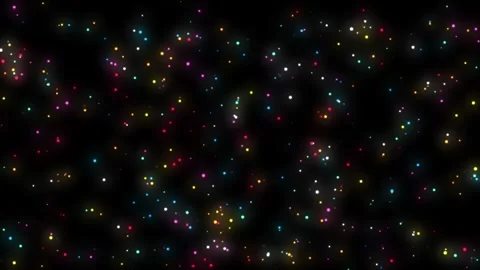 Seamless loop Falling Colorful Confetti Dots on Black Background. 스톡 동영상 275499882