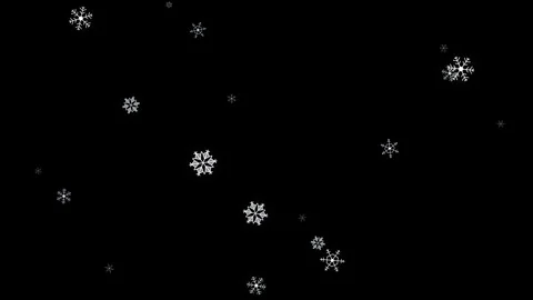 Seamless loop of falling white snowflakes animation on black background Stock Footage 347213053