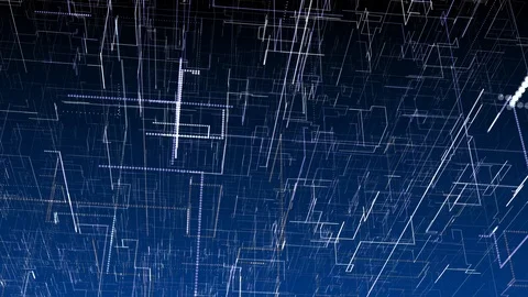 Seamless loop: Fantasy blue textured abstract shape and light particles in Stock Footage 120982509