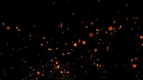 Seamless loop fire sparks on black background Stock Footage 347687150