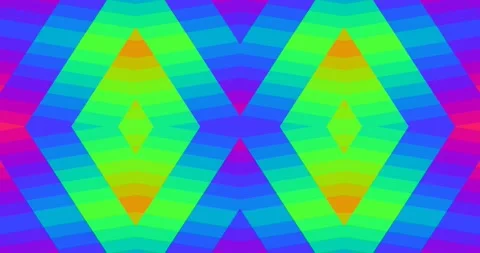 Seamless Loop Fluorescent Abstract Pattern Neon Symmetric Kaleidoscope Stock Footage 166497566