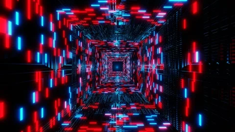 Seamless loop flying into neon tunnel, s... | Stock Video | Pond5