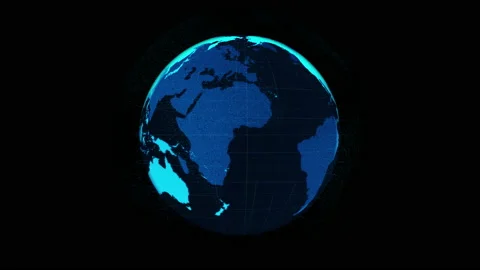 Seamless loop footage of digital earth whole round 3D orbital rotation Stock Footage 169235275