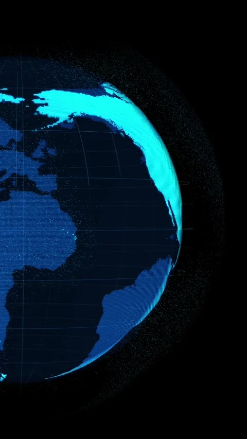 Seamless loop footage of digital earth whole round 3D orbital rotation Stock Footage 293755778