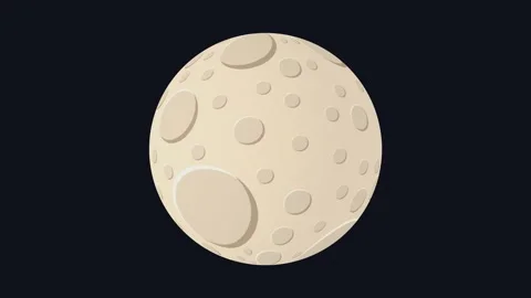 Seamless loop footage of moon, 360 degree spinning moon on isolated black Stock Footage 263734916
