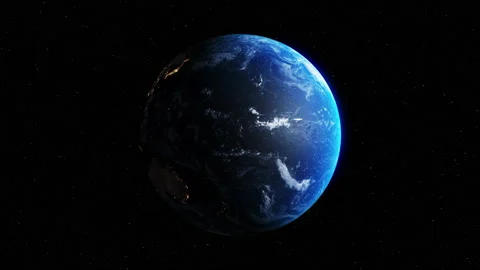 Seamless loop footage of planet earth whole round 3D orbital rotation Stock Footage 168333163