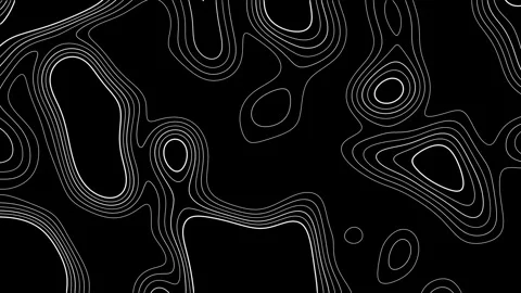 Seamless loop fractal isolines background. Topographic map like Stock Footage 218332076