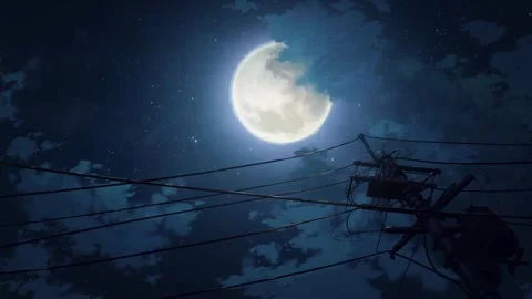 Seamless loop full moon background with starry sky Stock Footage 321717018