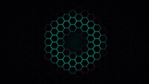 Seamless Loop Futuristic Green Hexagon Grid Background Stock Footage 340329515