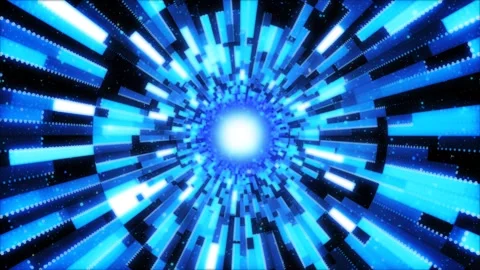 Seamless Loop of a Futuristic Tiled Geometric Tunnel Stock Footage 346143052