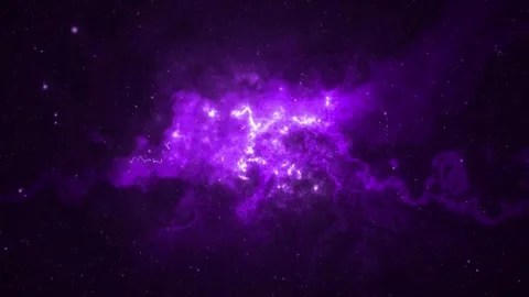 Seamless Loop Galactic Exploration Through Outer Space Towards Purple Galaxy. 库存影片 262439920