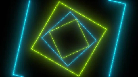 Seamless loop. geometric techno glowing tunnel effect. Stock Footage 302073376