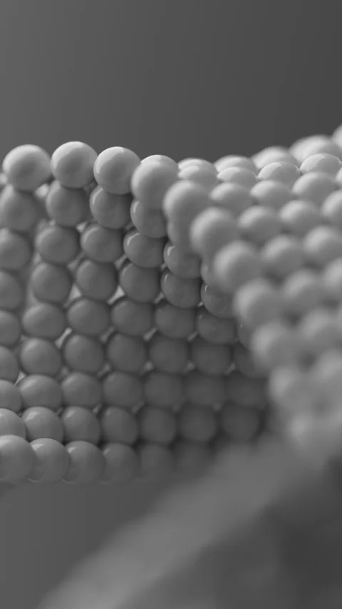 Seamless loop of glossy white spheres forming a Mobius loop. Video stock 314839245