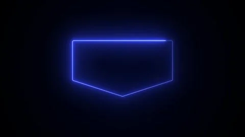 Seamless Loop of a Glowing Blue Neon Banner or Label Frame on a Dark Background Vídeos de archivo 311108390
