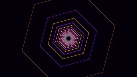 Seamless loop of glowing hexagonal tunnel animation Stock Footage 345694917