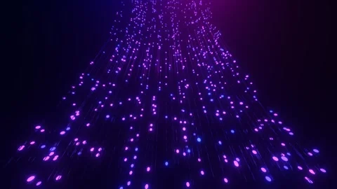 Seamless Loop Glowing Purple Fiber Data Streams Vídeo Stock 343585482