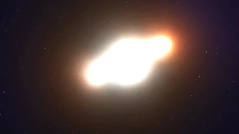 Seamless loop of glowing solar corona and bright star core in deep space Stock Footage 345708291