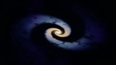Seamless loop of a glowing spiral galaxy in deep space Video stock 347002644