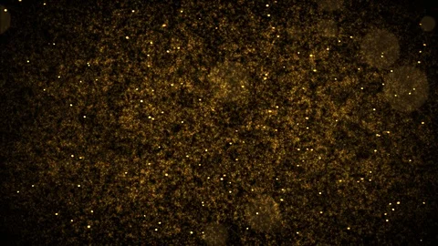 Seamless Loop Golden Glitter Dust And Shadow Circles Flying In The Wind On Brown Stock Footage 121864038