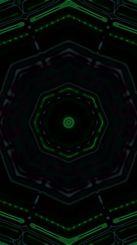 Seamless loop of a green illuminated tunnel creating a captivating visual e.. Stock Footage 321571808