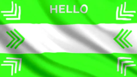 Seamless Loop Green Screen Name Tag Badge with Waving Flag Effect Stock Footage 336845209