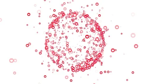 Seamless loop, Group of white red pink generic love emotion. Video stock 85679580