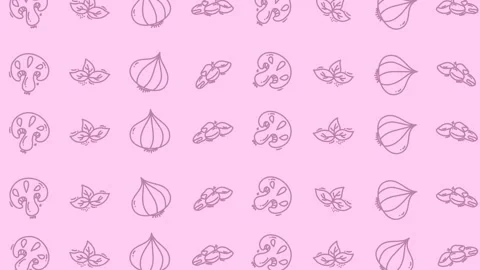 Seamless loop of hand-drawn fruits and leaves on pastel pink background 스톡 동영상 328565672