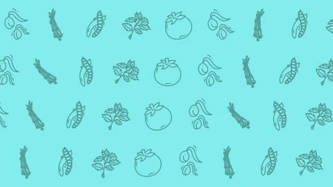 Seamless loop of hand drawn vegetables on green background 스톡 동영상 328565901