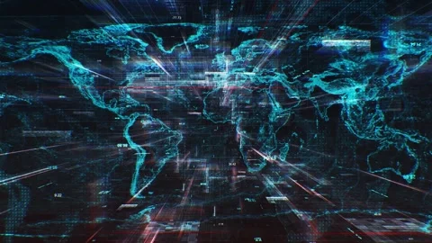 Seamless loop HD motion graphics background of the abstract digital world Stock Footage 280332895