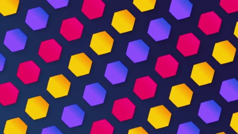 Seamless loop hexagon pattern background Stock Footage 131372969