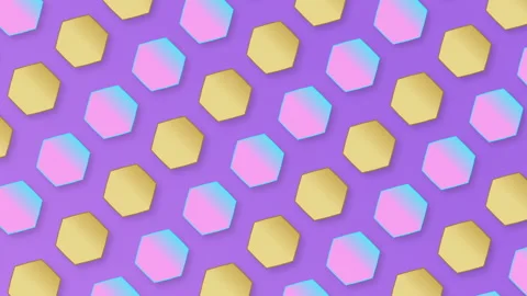 Seamless loop hexagon pattern background Stock Footage 131373064