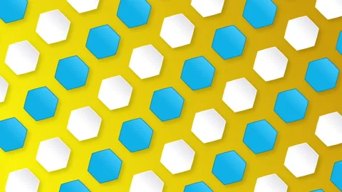 Seamless loop hexagon pattern background Stock Footage 131374120