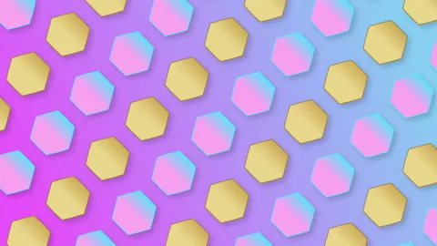 Seamless loop hexagon pattern background Stock Footage 131403995