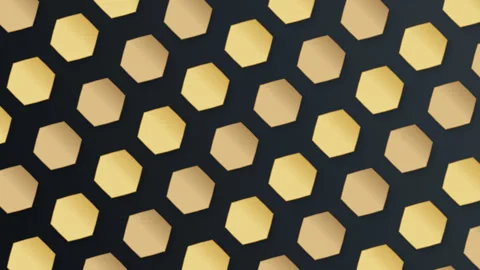 Seamless loop hexagon pattern background Stock Footage 131404290