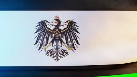 Seamless loop of Historic Prussia Flag With Heraldic Eagle Stock Footage 328966850