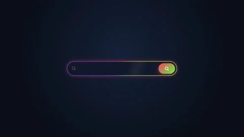 Seamless loop of holographic gradient search bar with color-changing animation Video stock 341920524
