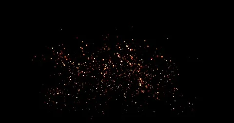 Seamless loop of hot fire sparks rising up 4k isolated on black background Stock Footage 286018890