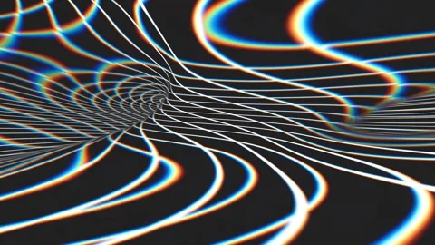 Seamless loop Hypnotic Converging Lines in Black Space. Mesmerizing pattern Video stock 280106260