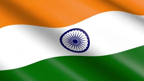 Seamless Loop of the Indian Flag Waving Stock Footage 301927023