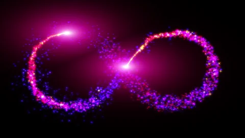 Seamless loop infinity symbol pink blue particle. Stock Footage 301327564